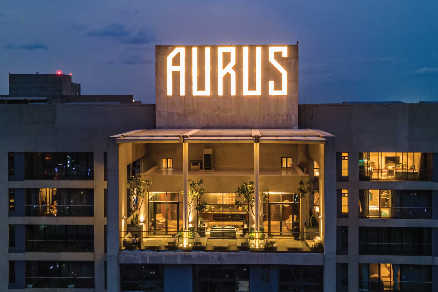 Sky Lounge at Night Aurus
